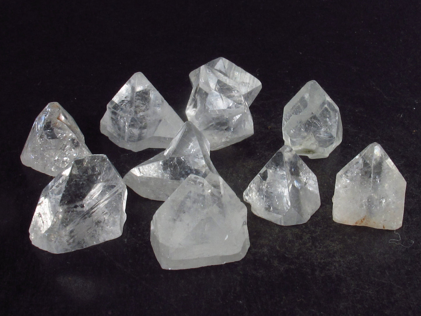 Lot of 10 Clear Apophylite Apophyllite Crystals From India - 26 Grams