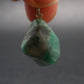 Natural Emerald Tumbled Stone Silver Pendant from Brazil - 1.2" - 5.91 Grams