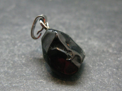 Rare Black Spinel Sterling Silver Pendant From Tanzania - 1.0"