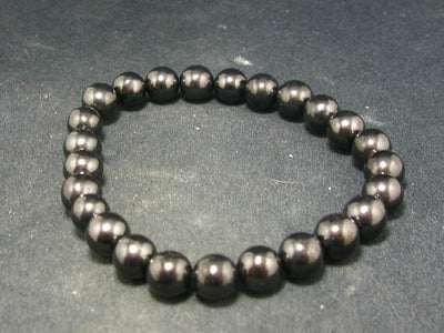 Shungite Bracelet with 8mm Round Beads From Russia - 7"