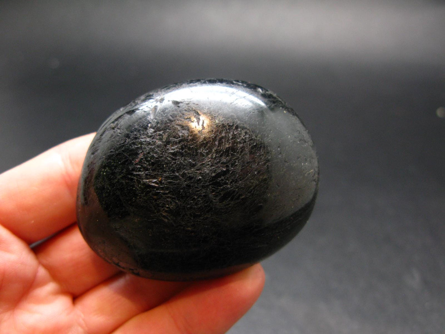 Fine Black Tourmaline Tumbled Stone From Namibia - 2.1"