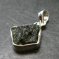 Moldavite Tektite Silver Pendant from Czech Republic - 1.0" - 2.0 Grams