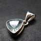 Stunning Genuine Faceted Aquamarine Gem Sterling Silver Pendant From Brazil - 0.7"