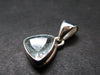 Stunning Genuine Faceted Aquamarine Gem Sterling Silver Pendant From Brazil - 0.7"