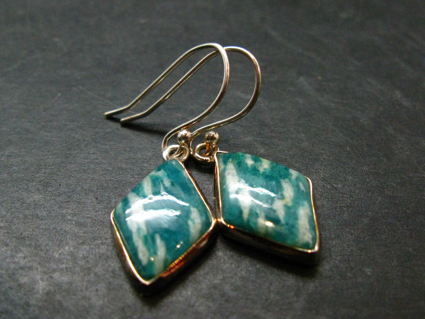 Amazonite Silver Earrings from Russia - 3.39 Grams