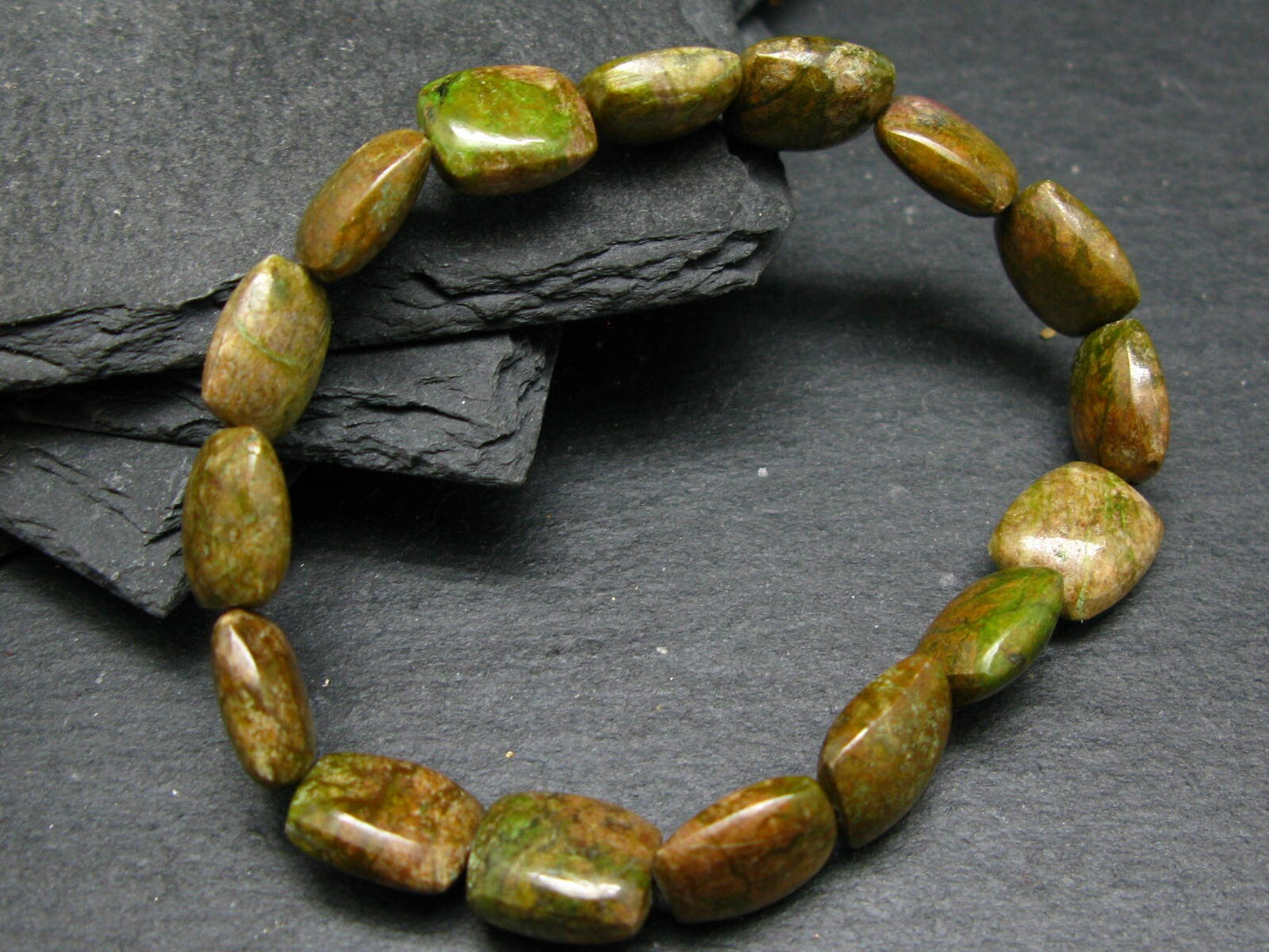Gaspeite Genuine Bracelet ~ 7 Inches ~ 12mm Oval Beads