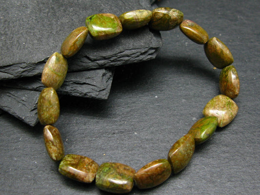 Gaspeite Genuine Bracelet ~ 7 Inches ~ 12mm Oval Beads