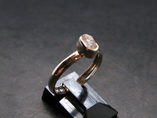 Gray Herderite Silver Ring from Africa - Size 8 - 1.64 Grams