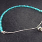 One-of-A-Kind!! Genuine Amazonite Faceted Crystals Silver Bracelet from Russia - Size Adjustable - 2.78 Grams