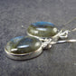 Blue Labradorite Silver Earrings From Madagascar - 4.55 Grams