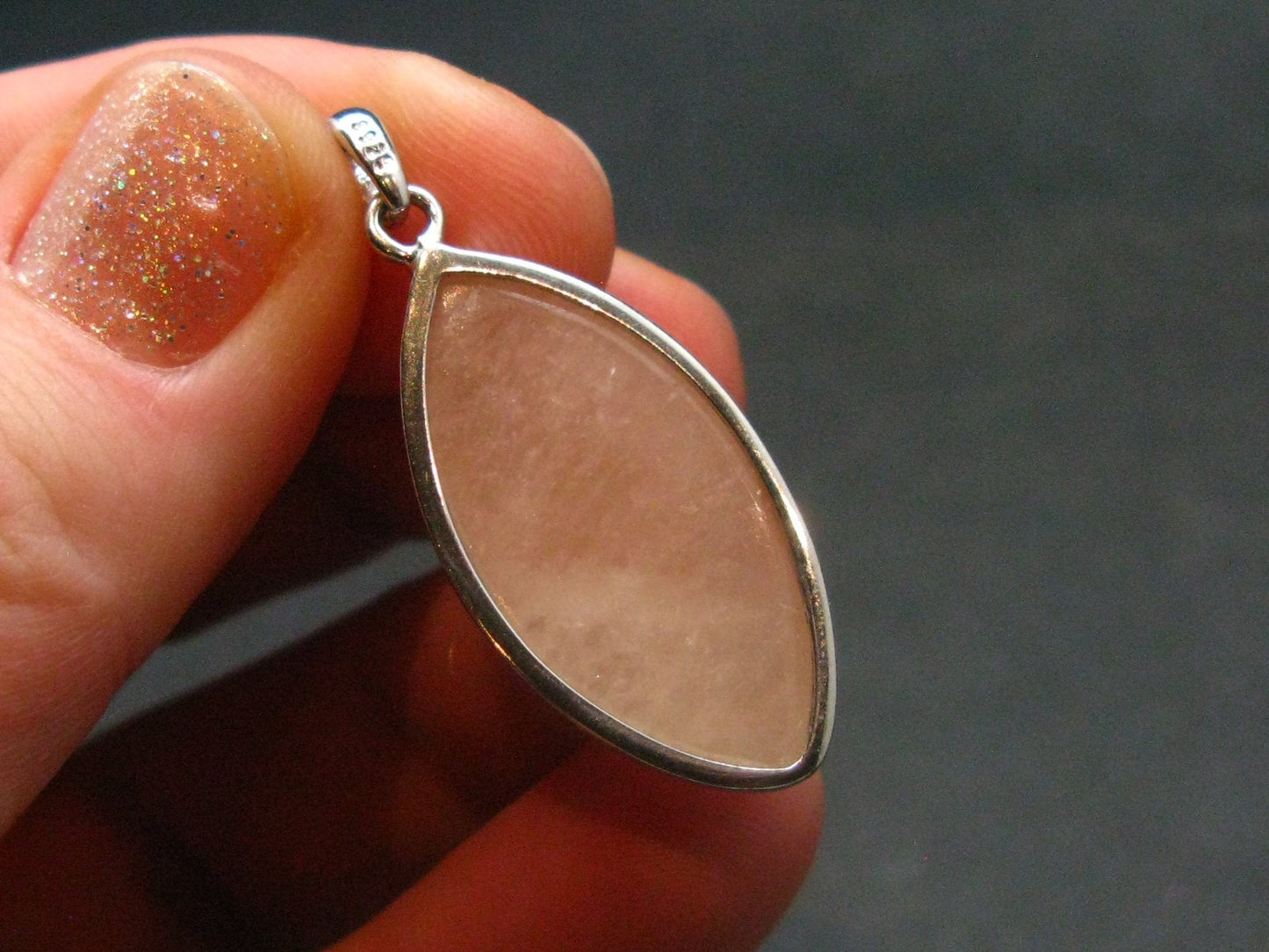 Pink Morganite Silver Pendant From Brazil - 1.3" - 5.6 Grams