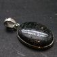 Very Rare Sterling Silver Nuumite Nuummite Pendant From Greenland - 1.3" - 7.1 Grams