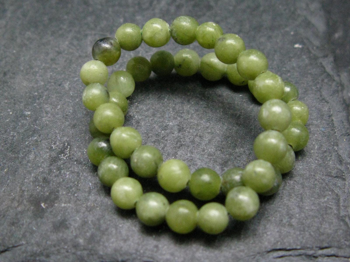 Jade Nephrite Genuine Bracelet ~ 7 Inches ~ 4mm Round Beads