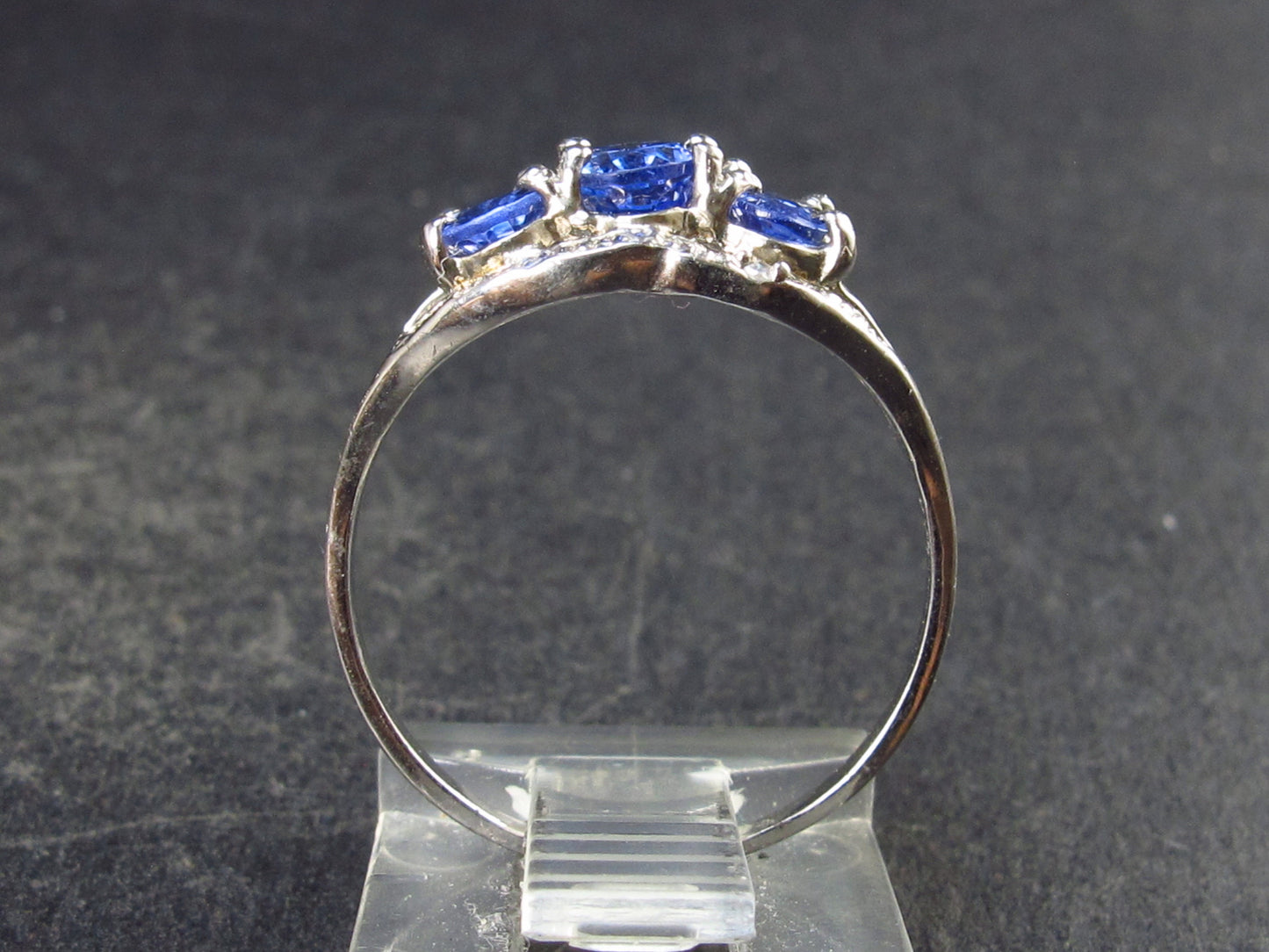 Natural Blue Tanzanite (Zoisite) Crystal Sterling Silver Ring From Tanzania - 1.76 Grams- Size 7.25