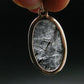 Large Tourmalinated Quartz Crystal Silver Pendant From Brazil - 1.6" - 7.33 Grams