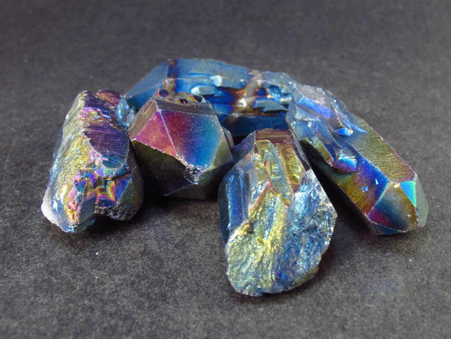 Lot of 5 Titanium Aura Quartz Crystals From Brazil