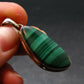 Genuine Vivid Vibrant Green Malachite Sterling Silver Pendant From Congo - 1.5" - 7.06 Grams