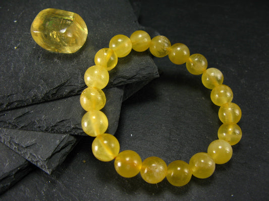 Yellow Calcite Genuine Bracelet ~ 7 Inches ~ 10mm Round Beads