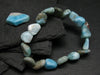 Larimar Genuine Bracelet ~ 7 Inches ~ 12mm Tumbled Beads