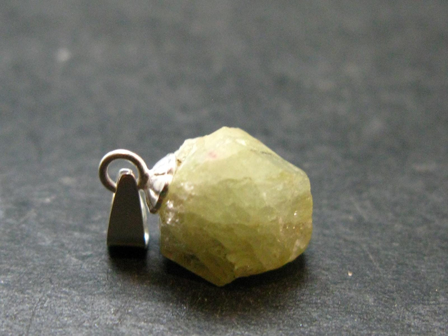 Rhodizite Rhodozite Crystal Silver Pendant from Madagascar - 0.7" - 1.20 Grams