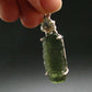 Raw Moldavite Tektite And Polished Libyan Tektite Silver Pendant - 2.0" - 6.67 Grams