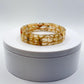 Golden Rutilated Quartz Tile Bracelet – Natural Gemstone Stretch Jewelry