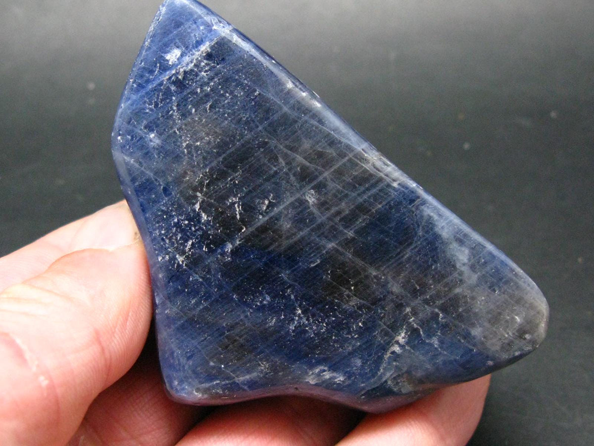 Blue Sapphire Corundum Polished Stone From Guinea - 3.9" - 276 Grams