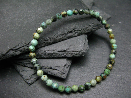 Turquoise Genuine Untreated Bracelet ~ 7 Inches ~ 4mm Facetted Beads
