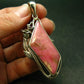 Vivid Juice Carmine Red Gem Rhodonite Silver Pendant From Brazil - 2.3" - 14.7 Grams