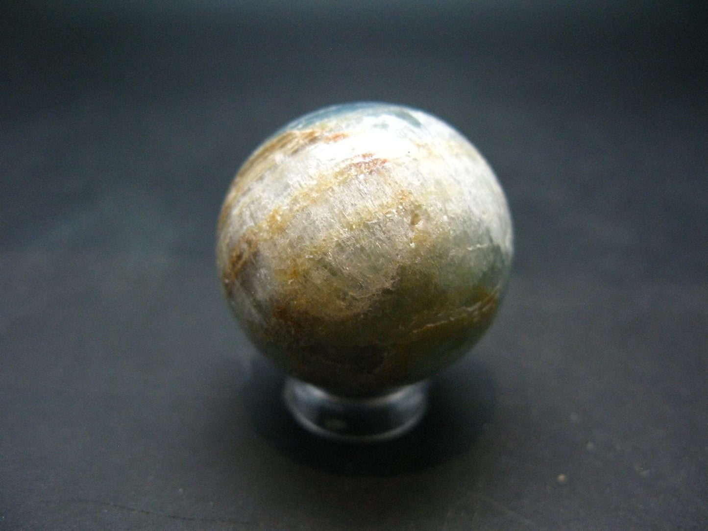 Stunning Lemurian Aquatine Blue Calcite Ball Sphere From Argentina - 1.1" - 37.0 Grams