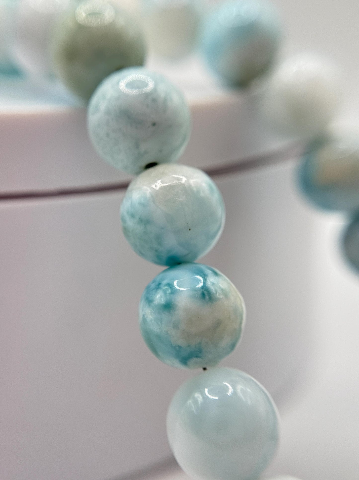 Larimar Jewelry Beaded Necklace Natural Blue Stone Necklace Unique Gift