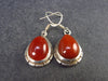 Teardrop Shape Cabochon Natural Carnelian 925 Silver Earrings - 6.72 Grams