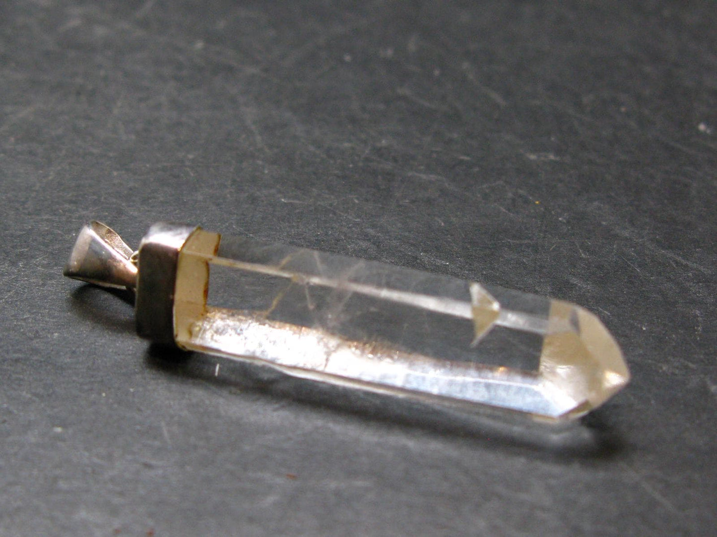Lemurian Quartz Crystal Pendant From Brazil - 1.9" - 6.1 Grams