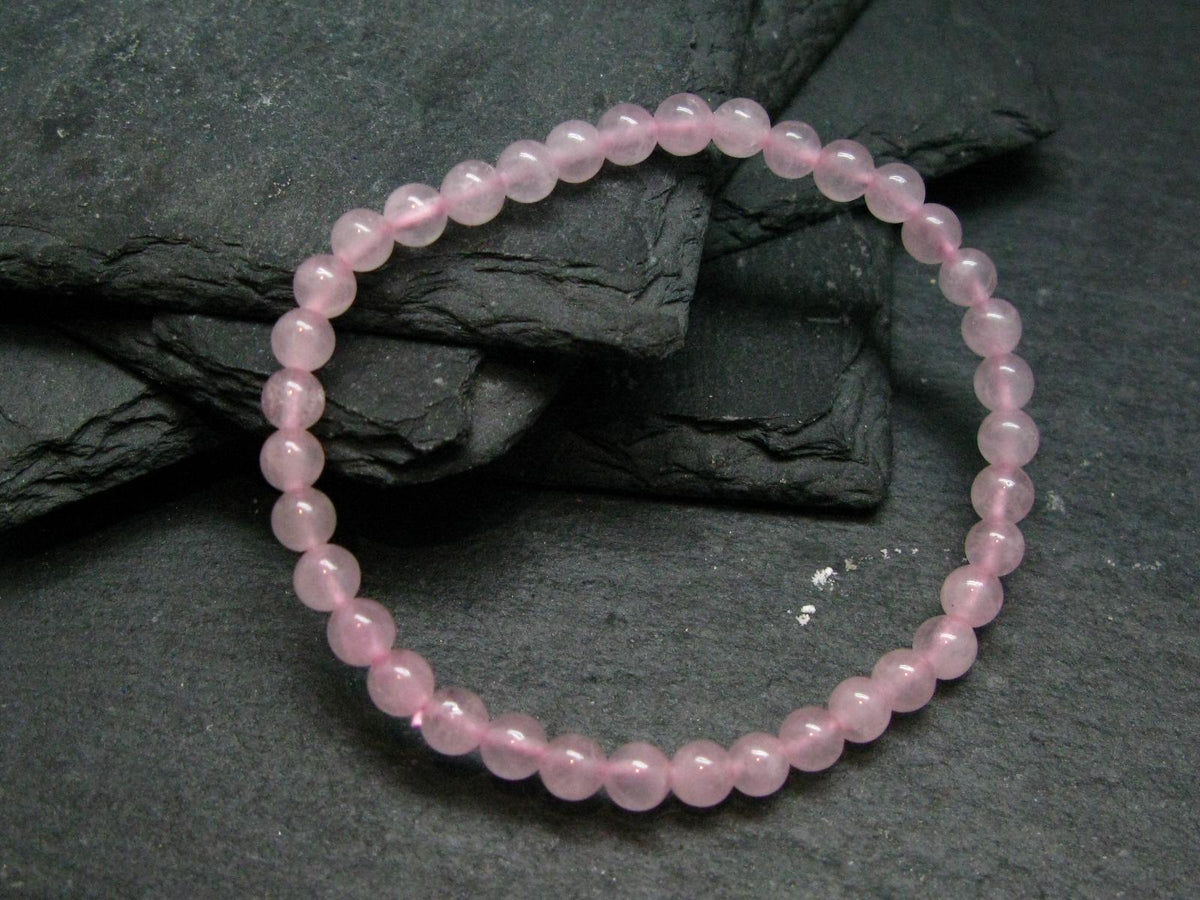 Rose Quartz Kids Genuine Bracelet ~ 6 Inches ~ 4mm Round Beads
