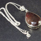 Rutilated Quartz Silver Pendant With Chain From Brazil - 1.8" - 10.7 Grams