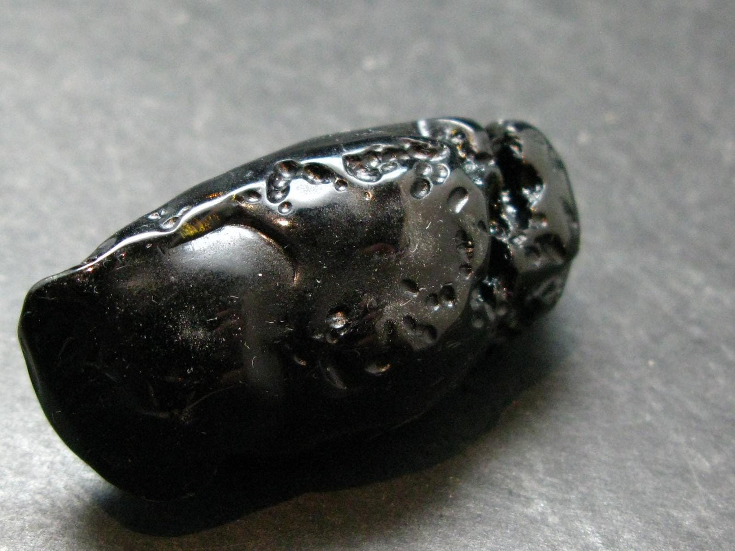 Rare Large Black Tibetan Tektite Tumbled Stone from Tibet - 1.8" - 25.25 Grams
