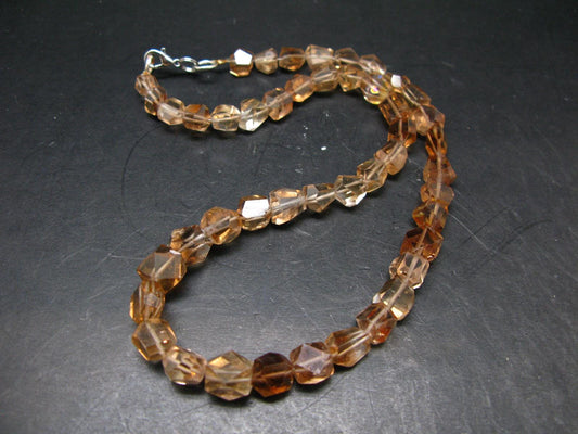Extremely Rare Brown Champagne Topaz Necklace From Pakistan - 17" - 10mm Facetted Beads