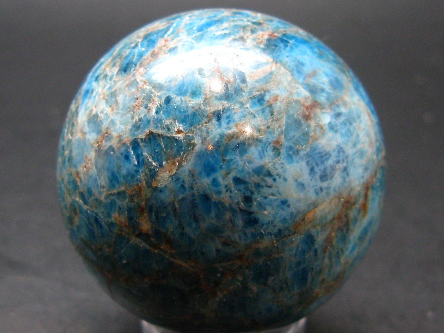 Large neon blue Apatite sphere from Madagascar- 258.18 - 2.0"