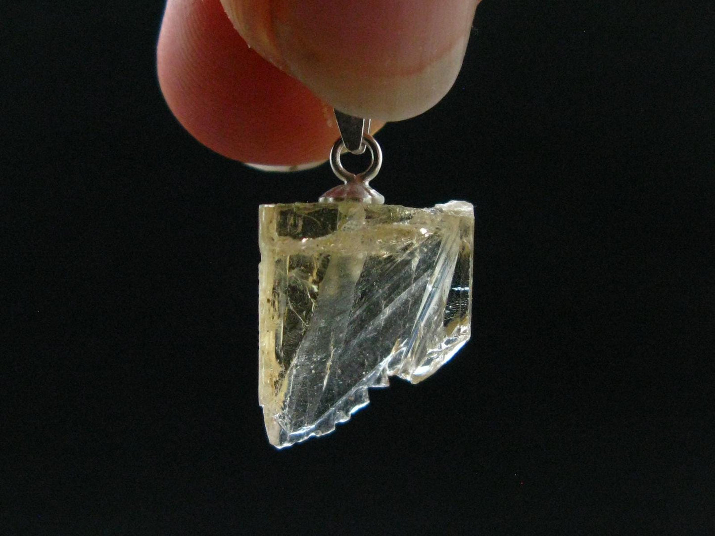 Natural Gemmy Imperial Topaz Crystal Pendant In Sterling Silver From Zambia - 0.9" - 1.66 Grams
