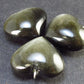 Lot of 3 Heart Shape Silver Sheen Obsidian Pendant| from Mexico