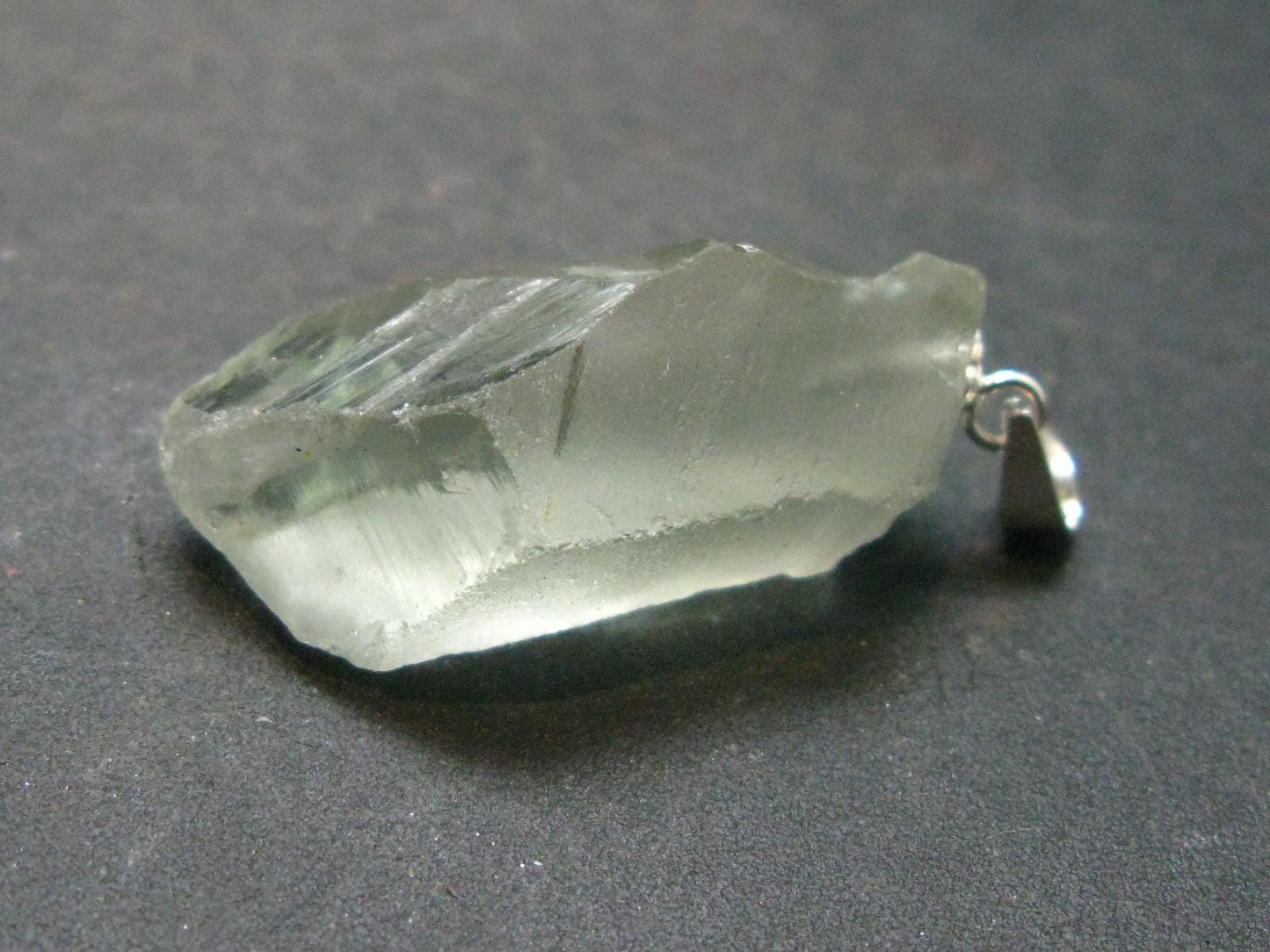 Nice Prasiolite Green Amethyst Sterling Silver Pendant - 1.4" - 25.45 Carats