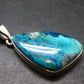 Quantum Quattro Shattuckite Malachite Dioptase Chrysocola Silver Pendant from Namibia - 1.5" - 7.38 Grams