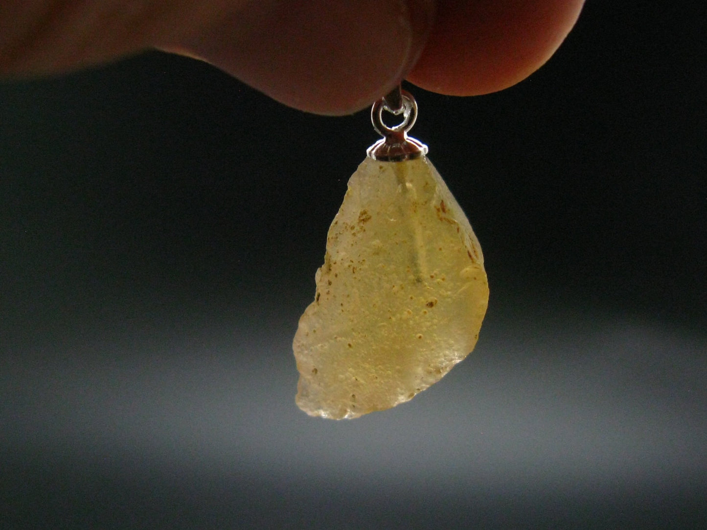 Raw Fire Opal Sterling Silver Pendant From Mexico - 1.0" - 1.27 Grams