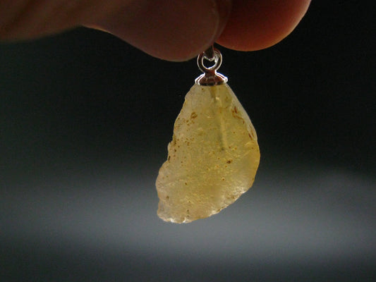 Raw Fire Opal Sterling Silver Pendant From Mexico - 1.0" - 1.27 Grams
