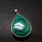 Queen of Green!! Genuine Vivid Vibrant Green Malachite Sterling Silver Pendant - 1.6" - 9.93 Grams