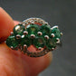 Emerald Faceted Silver Ring from Colombia - 3.69 Grams Total - Size 7.25