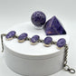 Charoite & Sterling Silver Oval Link Bracelet - 37.83 Grams