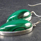Queen of Green!! Vivid Vibrant Green Malachite Dangling SS Earrings - 1.7" - 9.9 Grams