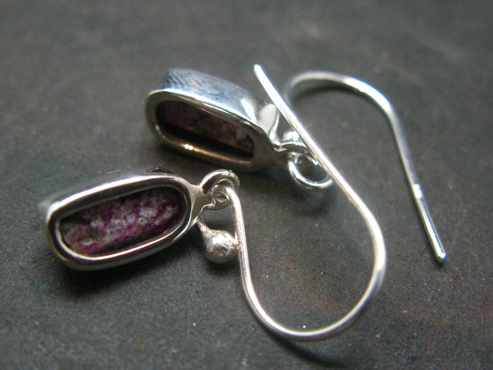 Bixbite Red Emerald Beryl Silver Earrings From Utah USA