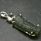 Raw Moldavite Tektite And Polished Libyan Tektite Silver Pendant - 2.0" - 6.67 Grams